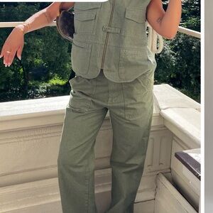 Djerf Avenue Green Utility Jumpsuit